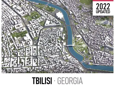 Tbilisi Low-poly 3D model