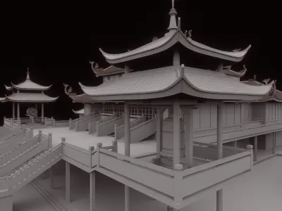 asia pagoda scence 3D model