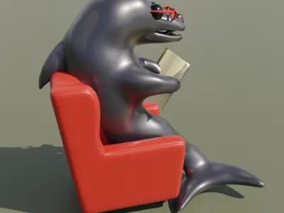 Philosopher dolphin 3D model