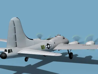 Boeing B-38A Flying Fortress II HP V00 Bare metal 3D model