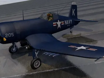 Chance Vought F4U-1D Corsair 3D model
