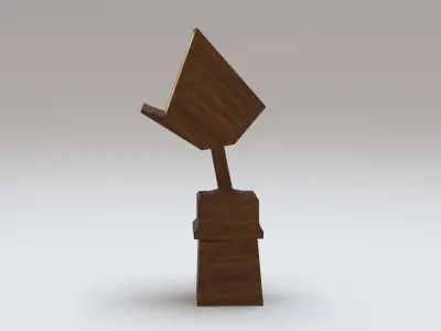 Antique wooden lectern 1 Low-poly 3D model
