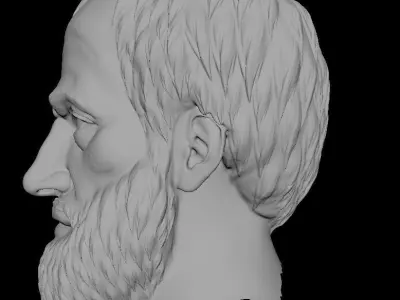 greek philosopher aristotle face sculpt 3D model