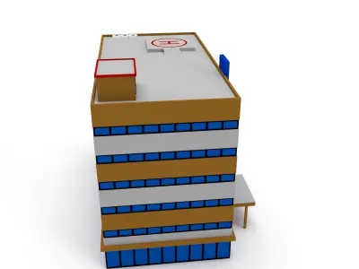 Game Ready Low Poly Hospital building Low-poly 3D model