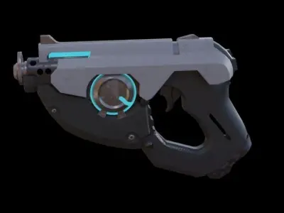 SCI-FI Blaster handgun Low-poly 3D model