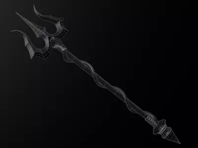 Game Ready Trident Weapon Low-poly 3D model