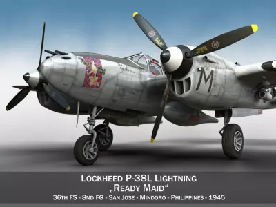 Lockheed P-38 Lightning - Ready Maid 3D model