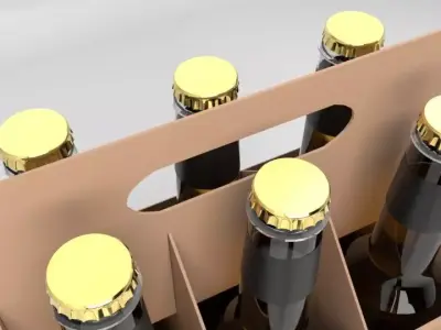 Beverage Branding Package No1 6Pack Low-poly 3D model