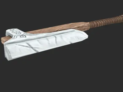 Steel roughly forged axe Low-poly 3D model