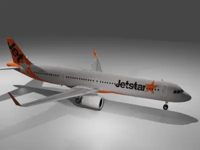 Jetstar airbus a321neo 3D Model Low-poly 3D model