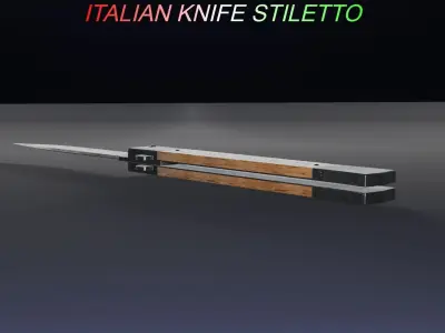 Italian Knife Stiletto Low-poly 3D model