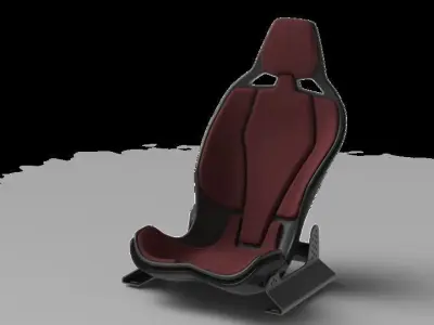 Performance Car Seat with Rails Free 3D model