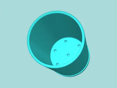 Vase 19 with Plate - Simple Plant Pot - Home Decor Free 3D print model