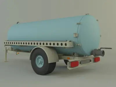 water transport trailer 3D model