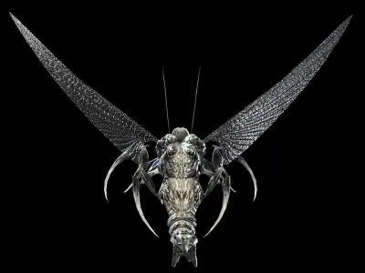 Flying Bug 10 Low-poly 3D model