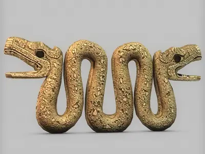 Ancient stone serpent 3D print model