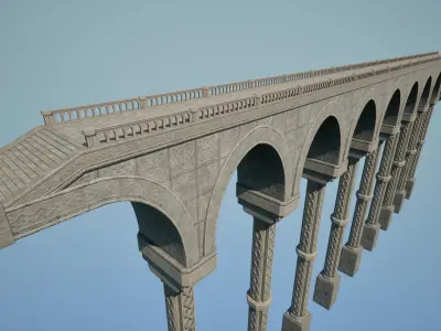 Ancient Dwarven Bridge - Modular - Game Props Low-poly 3D model