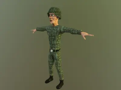 low poly soldier Low-poly 3D model purchase