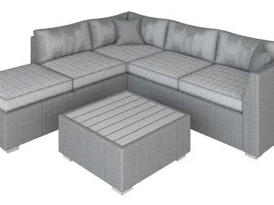 Outdoor Wicker Set 3D model