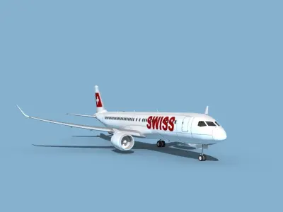 Airbus A220-300 Swissair 3D model
