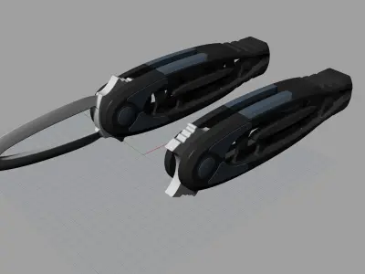 Outdoor military self-defense folding knife 3D model 3D model