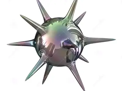 Mines sphere with spikes Free 3D model