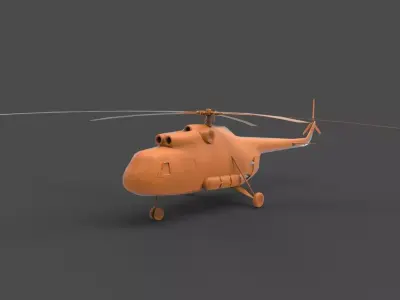 Mi - 8 orange helicopter 3D print model