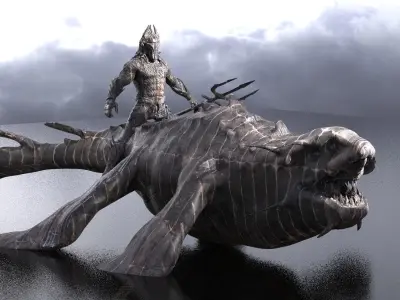 King of Atlantis Dinosaur Mount 3 3D model