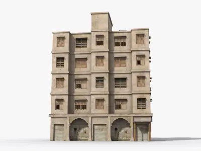 Arab Middle East Building x17 Low-poly 3D model