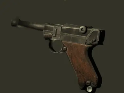Luger ww2 Low-poly 3D model