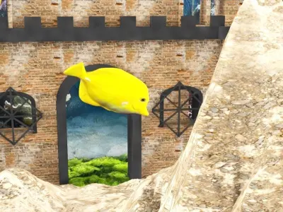 Aquarium with fish and plants inside 3D model