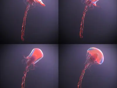 Jellyfish rigged animated 3D model