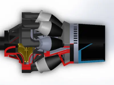 RADIAL JET ENGINE 3D model