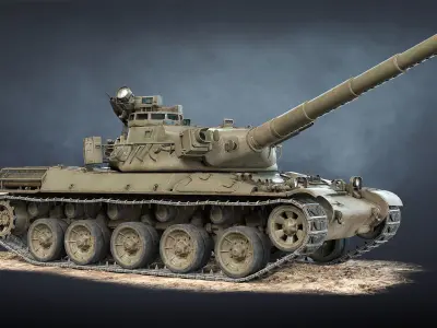 AMX-30B2 Tank Game Ready Low-poly 3D model