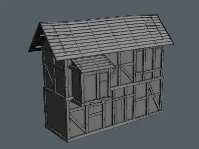 High Quality Medieval house - Building F Low-poly 3D model