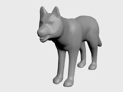 Wolf-wild animals Low-poly 3D model