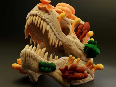 T-REX SKULL - INFECTED - THE LAST OF US - CORDYCEPS 3D print model