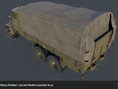 PV3S Truck Flatbed Set Low-poly 3D model