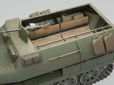 Sonderkraftfahrzeug german military vehicule Low-poly 3D model