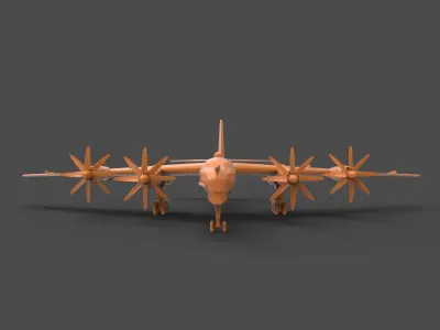 Tu-95M russian bomber plane 3D print model