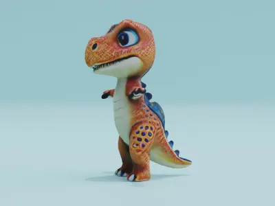 Dinosaur Character T-Pose Free low-poly 3D model