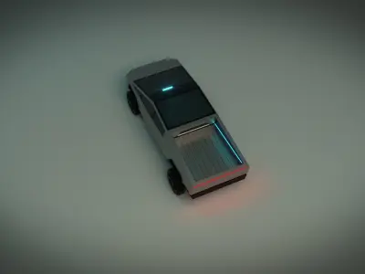 Low Poly Sci-Fi Car 01 Low-poly 3D model