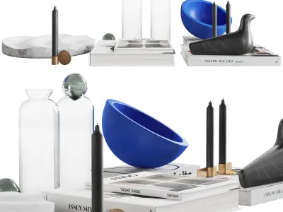 076 Living decor set BLUE PAWSON 00 3D model