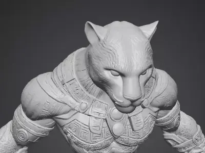 Jaguar Warrior STL DnD Tabletop Miniature 3D Print Model 3D print model