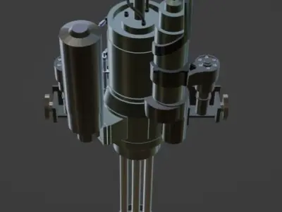 minigun futuristic weapon Low-poly 3D model