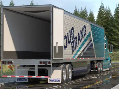 Volvo VNL 860 Truck with Reefer Trailer Your Brand Rigged 3D model