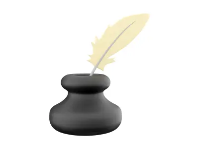 3d feather  bottle  cartoon 3D model