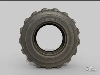 Loader tyre dirt Low-poly 3D model