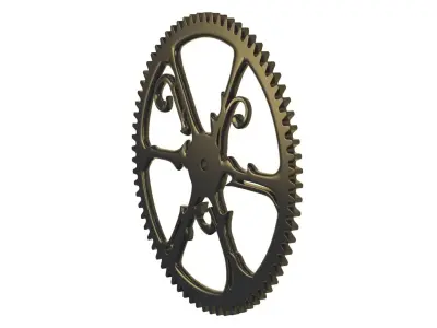Seteampunk metal spur gear old victorian style 3D model