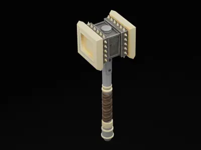 Double Headed War Hammer Low-poly 3D model